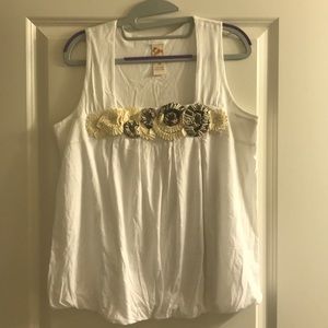 Anthropologie Tank with fabric detail